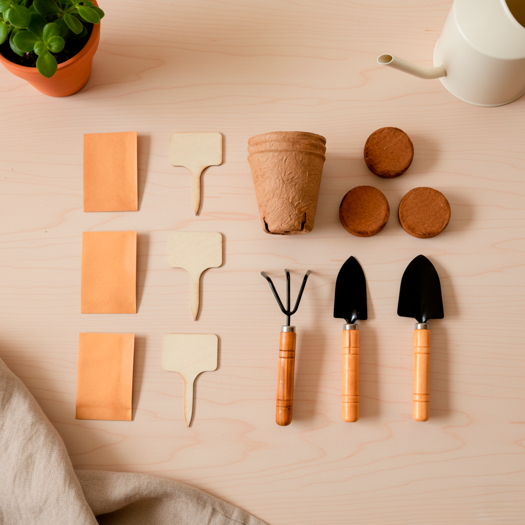 Kit de Huerto Aromáticas para Casa con Semillas y Herramientas