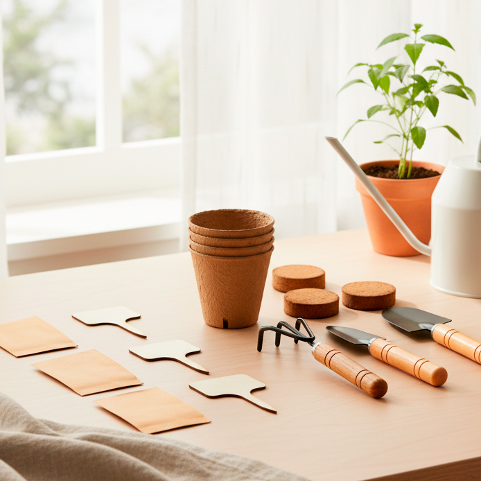 Kit de Huerto Aromáticas para Casa con Semillas y Herramientas